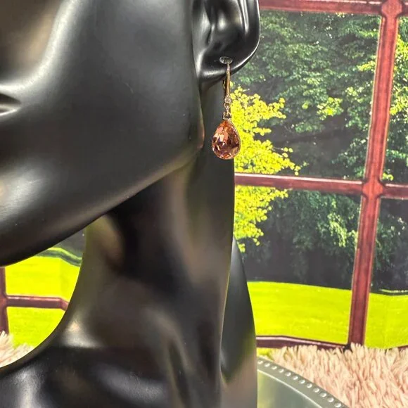 NEW DKNY Stone Teardrop Lever Back Earrings - Picture 4 of 9